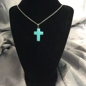 Blue Howlite Cross Shaped Pendant